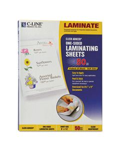 CLI65001 CLEER ADHEER SELF-ADHESIVE LAMINATING FILM, 2 MIL, 9" X 12", GLOSS CLEAR, 50/BOX