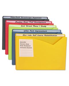 CLI63060 WRITE-ON POLY FILE JACKETS, STRAIGHT TAB, LETTER SIZE, ASSORTED COLORS, 25/BOX