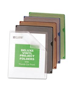 CLI62150 DELUXE VINYL PROJECT FOLDERS, LETTER SIZE, ASSORTED COLORS, 35/BOX
