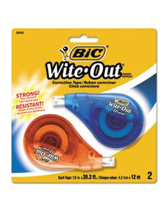 BICWOTAPP21 WITE-OUT EZ CORRECT CORRECTION TAPE, NON-REFILLABLE, 1/6" X 472", 2/PACK