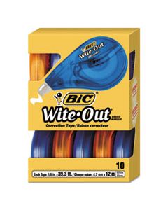 BICWOTAP10 WITE-OUT EZ CORRECT CORRECTION TAPE, NON-REFILLABLE, 1/6" X 472", 10/BOX