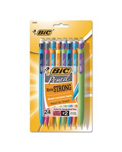 BICMPLWP241 XTRA-STRONG MECHANICAL PENCIL, 0.9 MM, HB (#2.5), BLACK LEAD, ASSORTED BARREL COLORS, 24/PACK