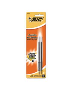 BICMRC21BK REFILL FOR BIC RETRACTABLE BALLPOINT PENS, MEDIUM POINT, BLACK INK, 2/PACK