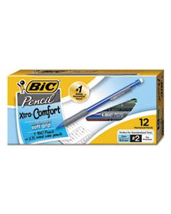 BICMPFG11 XTRA-COMFORT MECHANICAL PENCIL, 0.5 MM, HB (#2.5), BLACK LEAD, ASSORTED BARREL COLORS, DOZEN