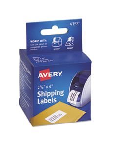 AVE4153 THERMAL PRINTER LABELS, THERMAL PRINTERS, 2.13 X 4, WHITE, 140/ROLL