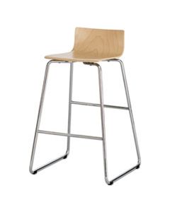 SAF4299BH BOSK WOOD STOOL, SUPPORTS UP TO 250 LBS., BEECH SEAT/BEECH BACK, CHROME BASE