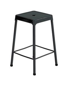 SAF6605BL COUNTER-HEIGHT STEEL STOOL, 25" SEAT HEIGHT, SUPPORTS UP TO 250 LBS., BLACK SEAT/BLACK BACK, BLACK BASE