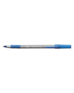 BICGSMG361BE ROUND STIC GRIP XTRA COMFORT STICK BALLPOINT PEN, 1.2MM, BLUE INK, GRAY BARREL, 36/PACK