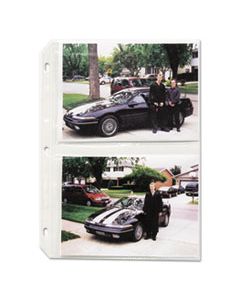 CLI52572 CLEAR PHOTO PAGES FOR FOUR 5 X 7 PHOTOS, 3-HOLE PUNCHED, 11-1/4 X 8-1/8