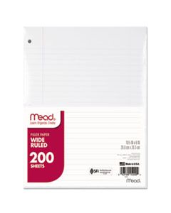 MEA15200 FILLER PAPER, 3-HOLE, 8 X 10.5, WIDE/LEGAL RULE, 200/PACK