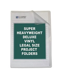 CLI62139 DELUXE VINYL PROJECT FOLDERS, LEGAL SIZE, CLEAR, 50/BOX