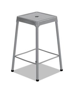 SAF6605SL COUNTER-HEIGHT STEEL STOOL, 25" SEAT HEIGHT, SUPPORTS UP TO 250 LBS., SILVER SEAT/SILVER BACK, SILVER BASE
