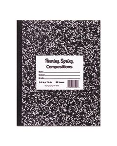 ROA77910 MARBLE COVER COMPOSITION BOOK, WIDE/LEGAL RULE, BLACK COVER, 9.75 X 7.5, 50 SHEETS