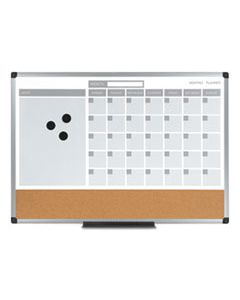 BVCMB0707186P 3-IN-1 CALENDAR PLANNER DRY ERASE BOARD, 36 X 24, SILVER FRAME