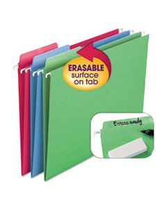 SMD64031 ERASABLE FOLDERS, LETTER SIZE, 1/3-CUT TAB, ASSORTED, 18/BOX