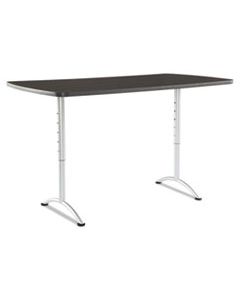 ICE69325 ARC SIT-TO-STAND TABLES, RECTANGULAR TOP, 36W X 72D X 30-42H, GRAY WALNUT/SILVER
