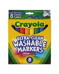 CYO587808 ULTRA-CLEAN WASHABLE MARKERS, BROAD BULLET TIP, CLASSIC COLORS, 8/PACK