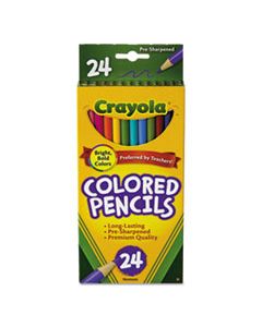 CYO684024 LONG-LENGTH COLORED PENCIL SET, 3.3 MM, 2B (#1), ASSORTED LEAD/BARREL COLORS, 24/PACK