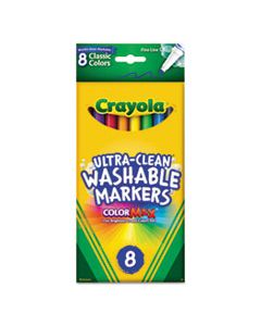 CYO587809 ULTRA-CLEAN WASHABLE MARKERS, FINE BULLET TIP, CLASSIC COLORS, 8/PACK