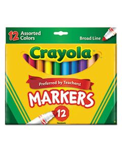 CYO587712 NON-WASHABLE MARKER, BROAD BULLET TIP, ASSORTED COLORS, DOZEN