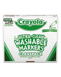 CYO588211 ULTRA-CLEAN WASHABLE MARKER CLASSPACK, FINE LINE, ASSORTED COLORS, 200/PACK