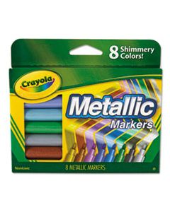 CYO588628 METALLIC MARKERS, MEDIUM BULLET TIP, ASSORTED COLORS, 8/SET