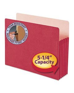 SMD73241 COLORED FILE POCKETS, 5.25" EXPANSION, LETTER SIZE, RED