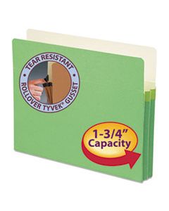 SMD73216 COLORED FILE POCKETS, 1.75" EXPANSION, LETTER SIZE, GREEN