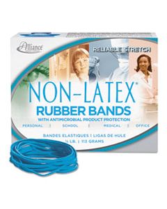 ALL42339 ANTIMICROBIAL NON-LATEX RUBBER BANDS, SIZE 33, 0.04" GAUGE, CYAN BLUE, 4 OZ BOX, 180/BOX