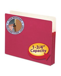 SMD73221 COLORED FILE POCKETS, 1.75" EXPANSION, LETTER SIZE, RED
