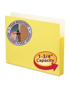 SMD73223 COLORED FILE POCKETS, 1.75" EXPANSION, LETTER SIZE, YELLOW
