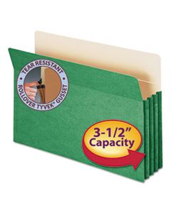 SMD74226 COLORED FILE POCKETS, 3.5" EXPANSION, LEGAL SIZE, GREEN