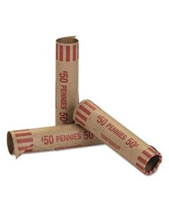 CTX20001 PREFORMED TUBULAR COIN WRAPPERS, PENNIES, $.50, 1000 WRAPPERS/BOX