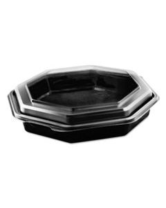 SCC864057AP94 OCTAVIEW HINGED-LID COLD FOOD CONTAINERS, BLACK/CLEAR,9 1/5X9 3/5X2, 100/CARTON
