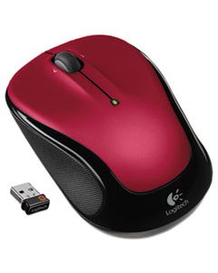 LOG910002651 M325 WIRELESS MOUSE, 2.4 GHZ FREQUENCY/30 FT WIRELESS RANGE, LEFT/RIGHT HAND USE, RED