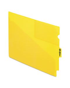 PFX13544 END TAB POLY OUT GUIDES, CENTER "OUT" TAB, LETTER, YELLOW, 50/BOX