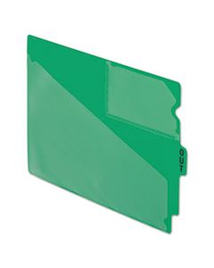 PFX13543 END TAB POLY OUT GUIDES, CENTER "OUT" TAB, LETTER, GREEN, 50/BOX