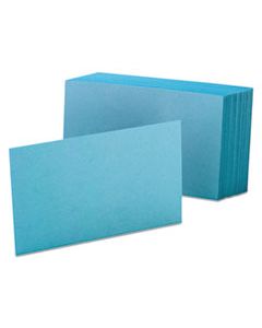 OXF7420BLU UNRULED INDEX CARDS, 4 X 6, BLUE, 100/PACK