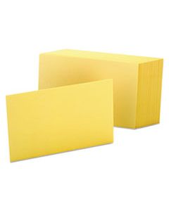 OXF7420CAN UNRULED INDEX CARDS, 4 X 6, CANARY, 100/PACK