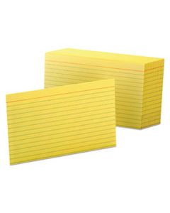 OXF7421CAN RULED INDEX CARDS, 4 X 6, CANARY, 100/PACK