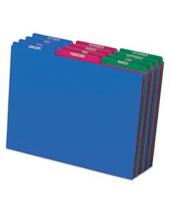 PFX40144 TOP TAB FILE GUIDES, MONTHLY/JAN-DEC, 1/3 TAB, POLYPROPYLENE, LETTER, 12/SET