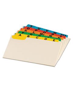 OXF03514 LAMINATED INDEX CARD GUIDES, ALPHA, 1/5 TAB, MANILA, 3 X 5, 25/SET