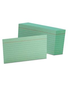 OXF7321GRE RULED INDEX CARDS, 3 X 5, GREEN, 100/PACK