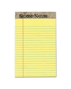 TOP74840 SECOND NATURE RECYCLED RULED PADS, NARROW RULE, 5 X 8, CANARY, 50 SHEETS, DOZEN