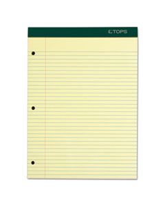 TOP63383 DOUBLE DOCKET RULED PADS, MEDIUM/COLLEGE RULE, 8.5 X 11.75, CANARY, 100 SHEETS