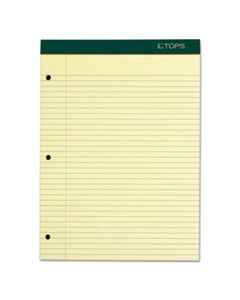 TOP63383 DOUBLE DOCKET RULED PADS, MEDIUM/COLLEGE RULE, 8.5 X 11.75, CANARY, 100 SHEETS