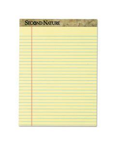 TOP74890 SECOND NATURE RECYCLED PADS, WIDE/LEGAL RULE, 8.5 X 11.75, CANARY, 50 SHEETS, DOZEN