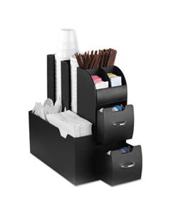 EMSCAD01BLK COFFEE CONDIMENT CADDY ORGANIZER, 5 2/5 X 11 X 12 3/5, BLACK