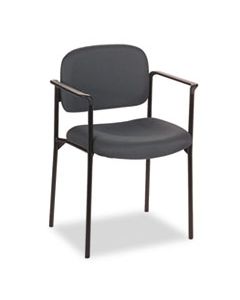 BSXVL616VA19 VL616 STACKING GUEST CHAIR WITH ARMS, CHARCOAL SEAT/CHARCOAL BACK, BLACK BASE