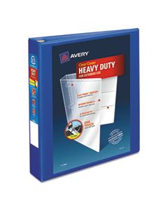 AVE79775 HEAVY-DUTY VIEW BINDER WITH DURAHINGE AND LOCKING ONE TOUCH EZD RINGS, 3 RINGS, 1.5" CAPACITY, 11 X 8.5, PACIFIC BLUE